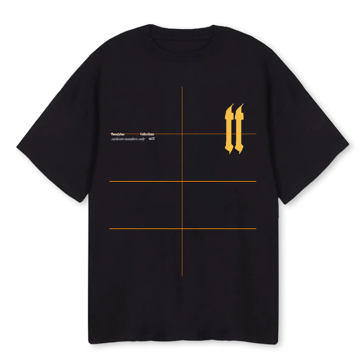 BTEEYELLOW Black Oversized Tee.