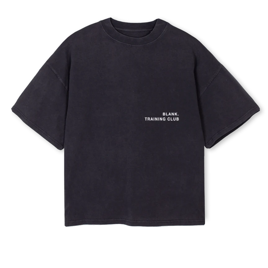 BTRANINGCLUB.WH Vintage Black Oversized Boxy Tee.