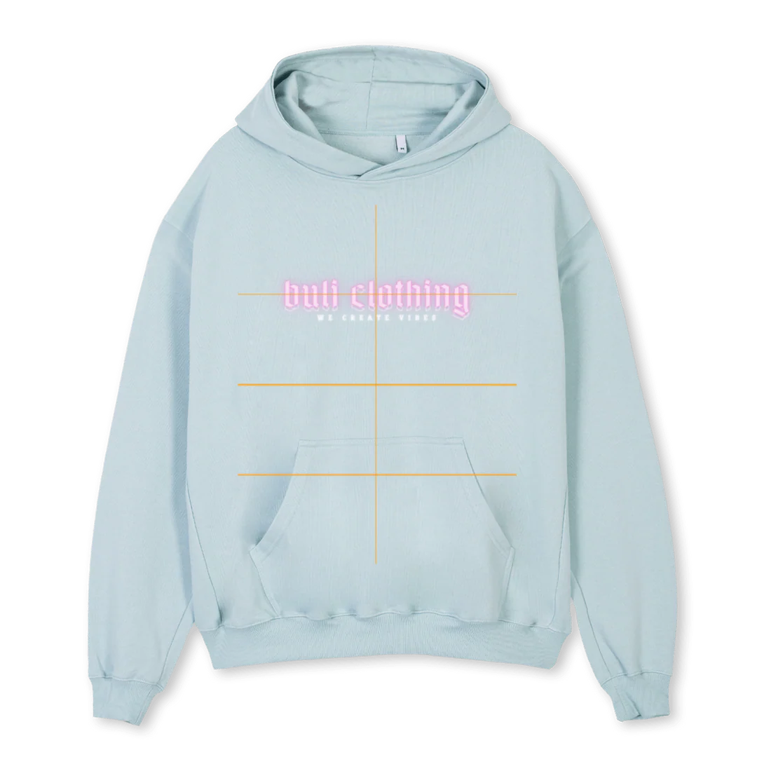 BULI CLOTHING Cold Blue Oversized Hoodie.