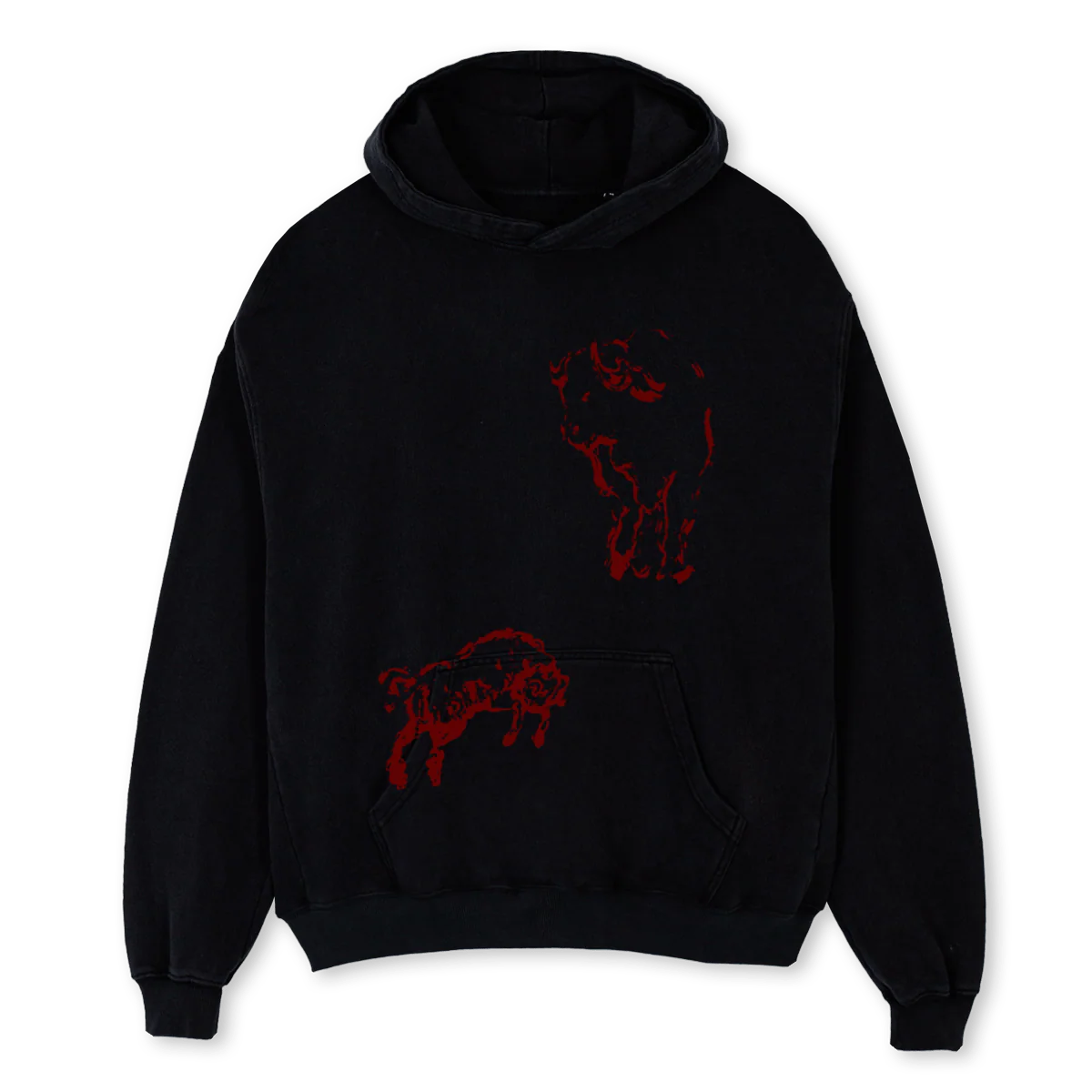 BULL Black Oversized Hoodie.