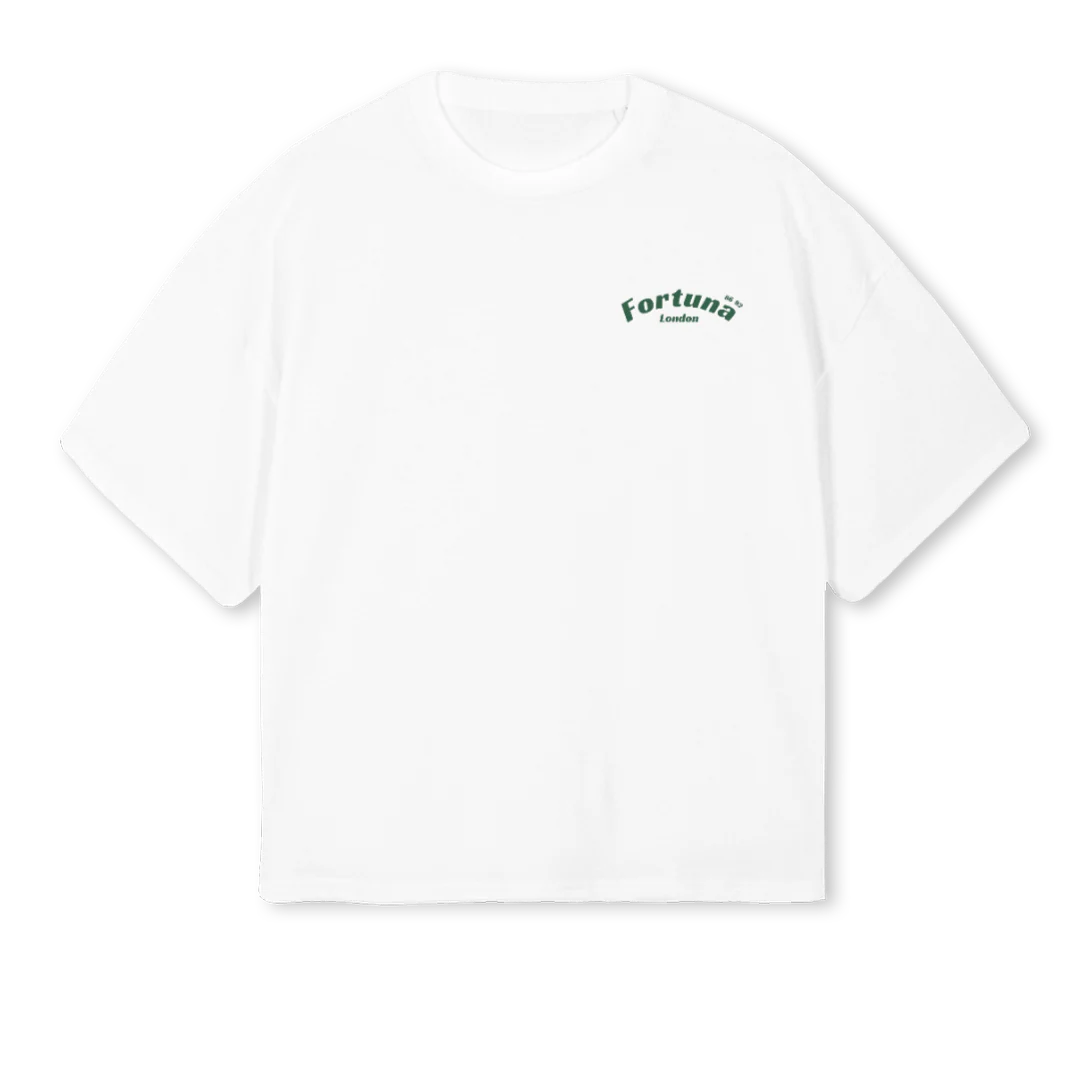 BULLIGREEN White Oversized Boxy Tee.