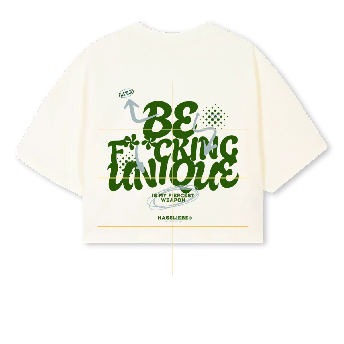 UNIQUE Cream Cropped Oversized Tee. - Image 2