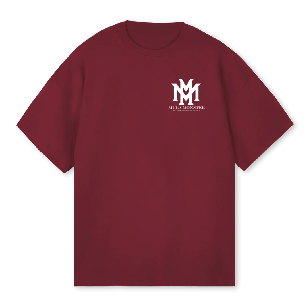 BURGANDY DOVE Burgundy Oversized Tee.