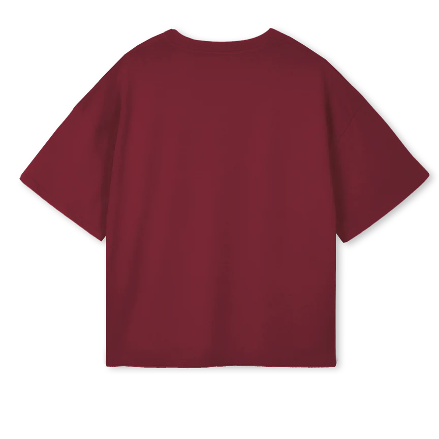 BURGTEEVALENTINE Burgundy Oversized Boxy Tee. - Image 2