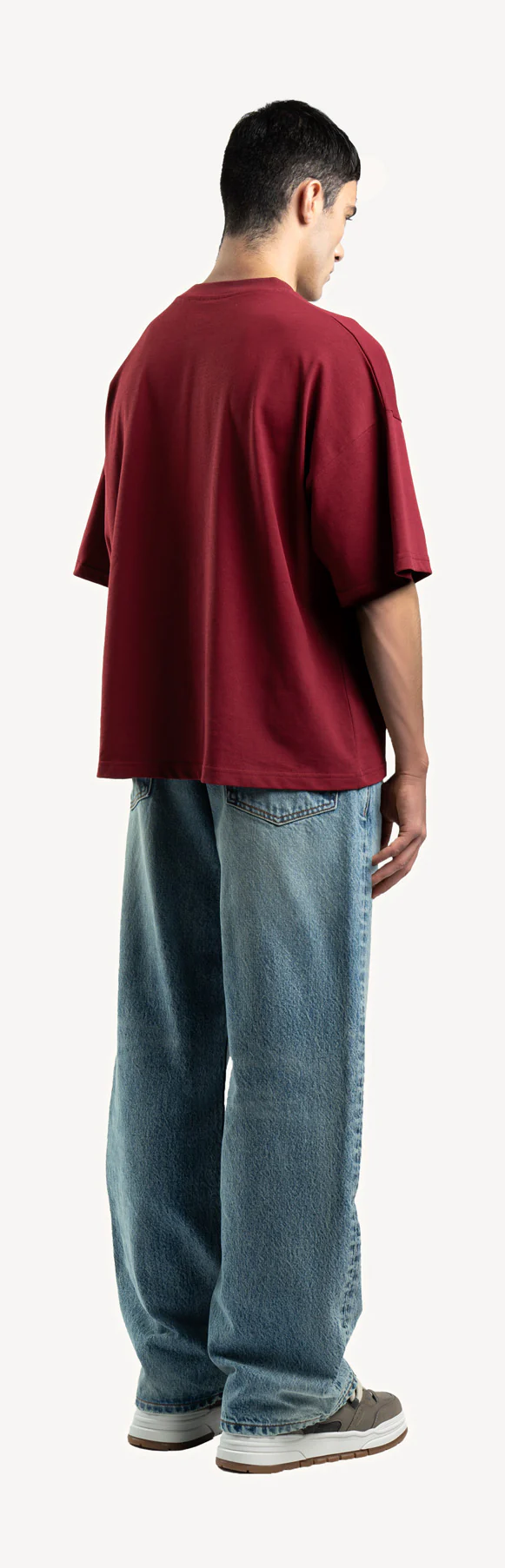 Burgundy Oversized Boxy Tee. - Image 5