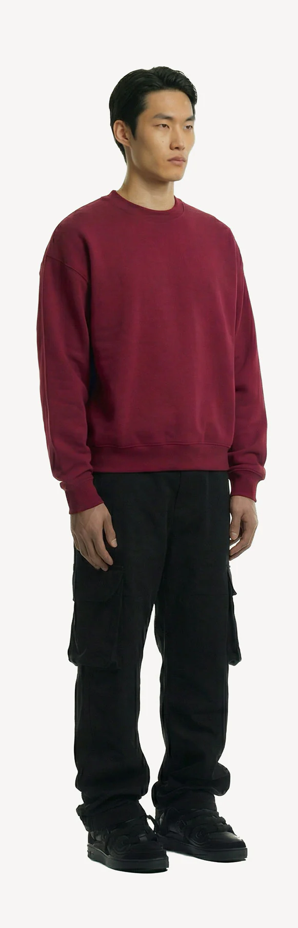 Burgundy Oversized Crewneck Sweater. - Image 3