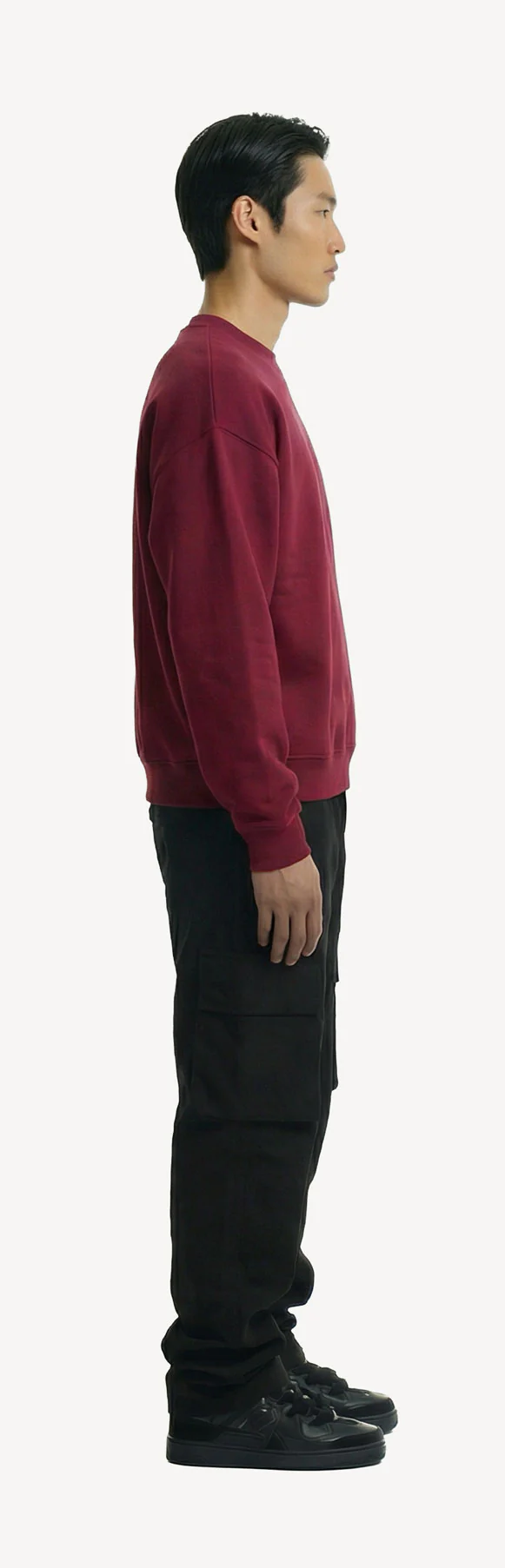 Burgundy Oversized Crewneck Sweater. - Image 4