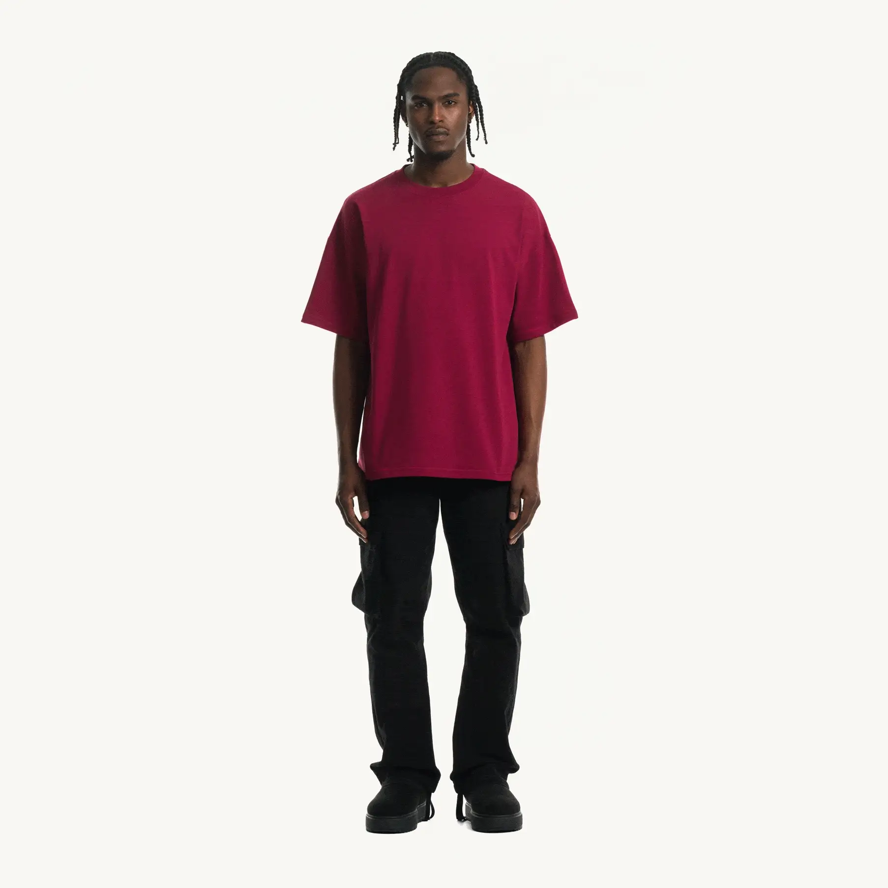 Burgundy Oversized Tee. - Image 3