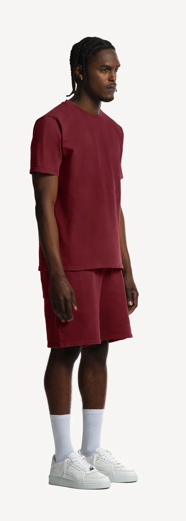Burgundy Relaxed Sweatshorts. - Image 3