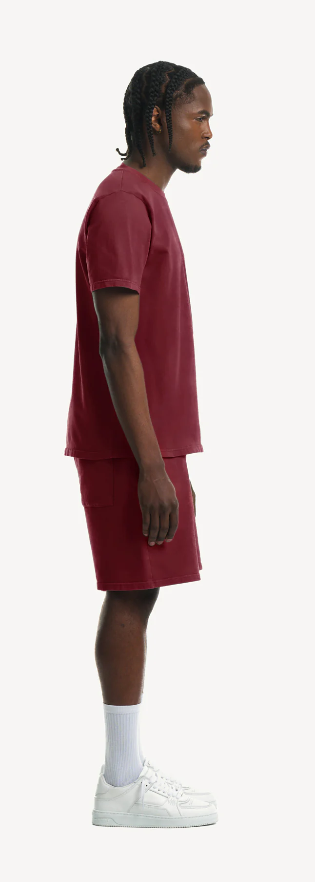Burgundy Relaxed Sweatshorts. - Image 4
