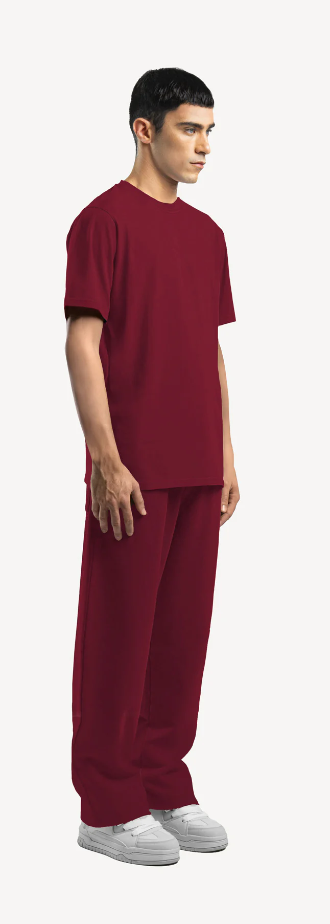 Burgundy Straight-Leg Relaxed Sweatpants. - Image 3