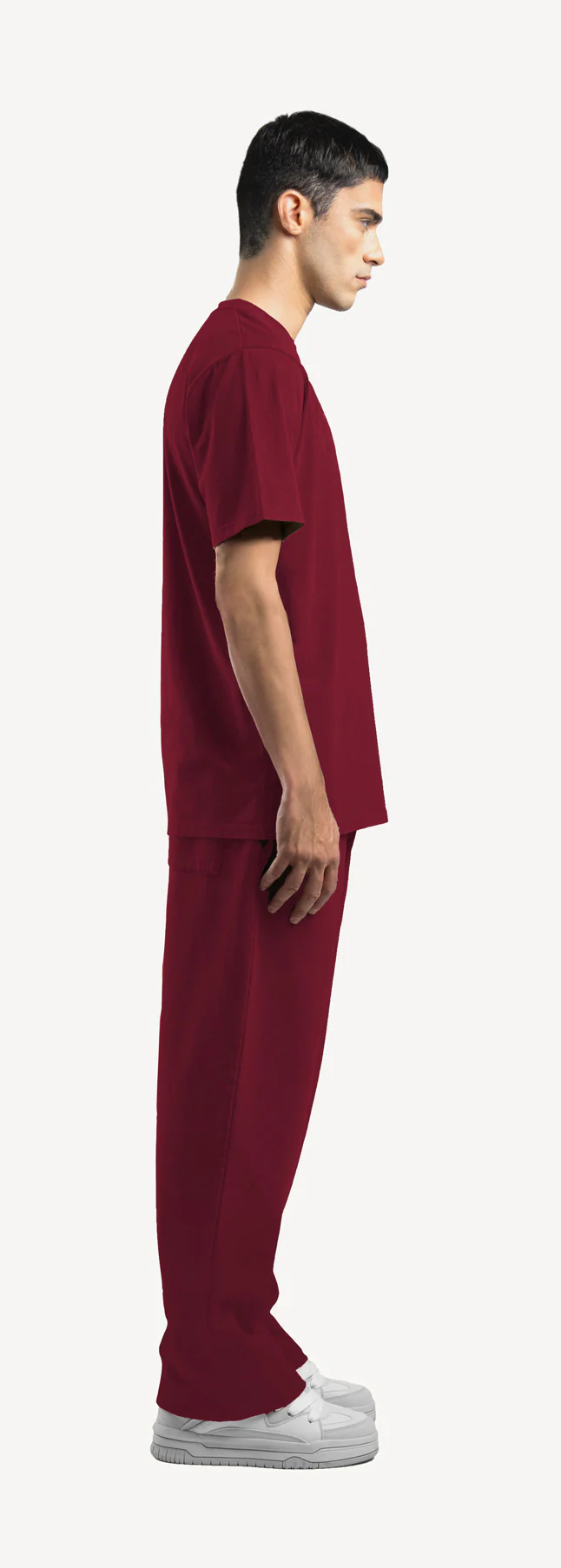 Burgundy Straight-Leg Relaxed Sweatpants. - Image 4