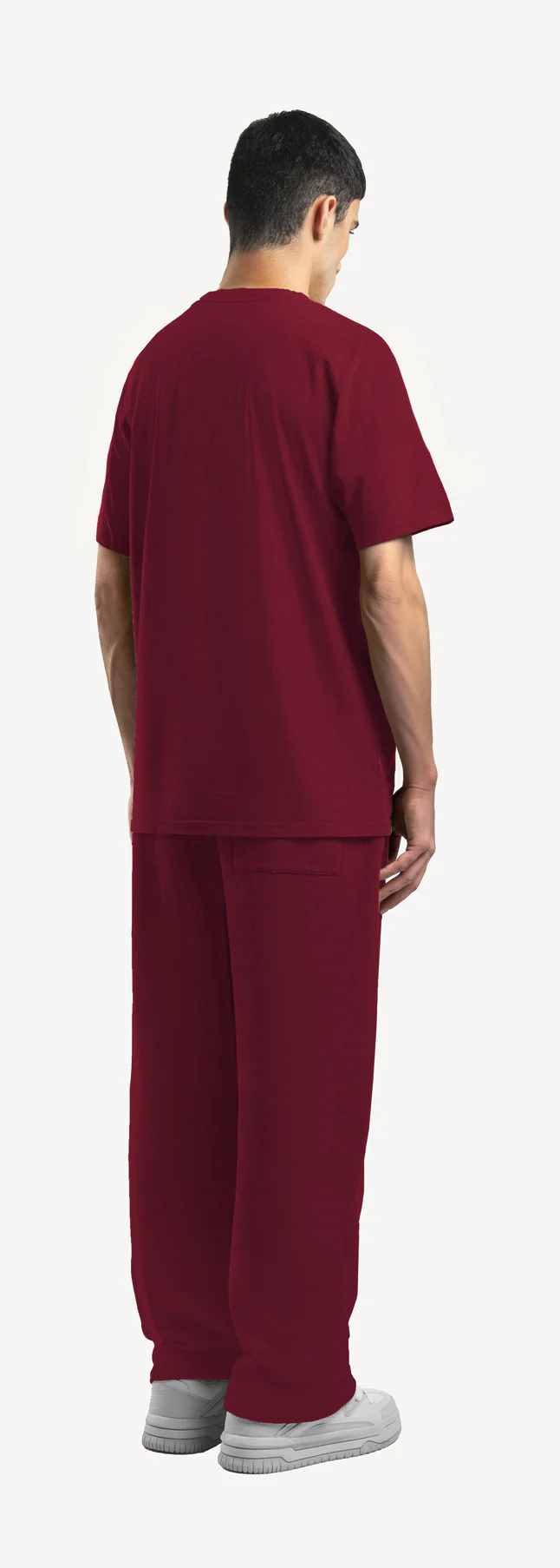 Burgundy Straight-Leg Relaxed Sweatpants. - Image 5