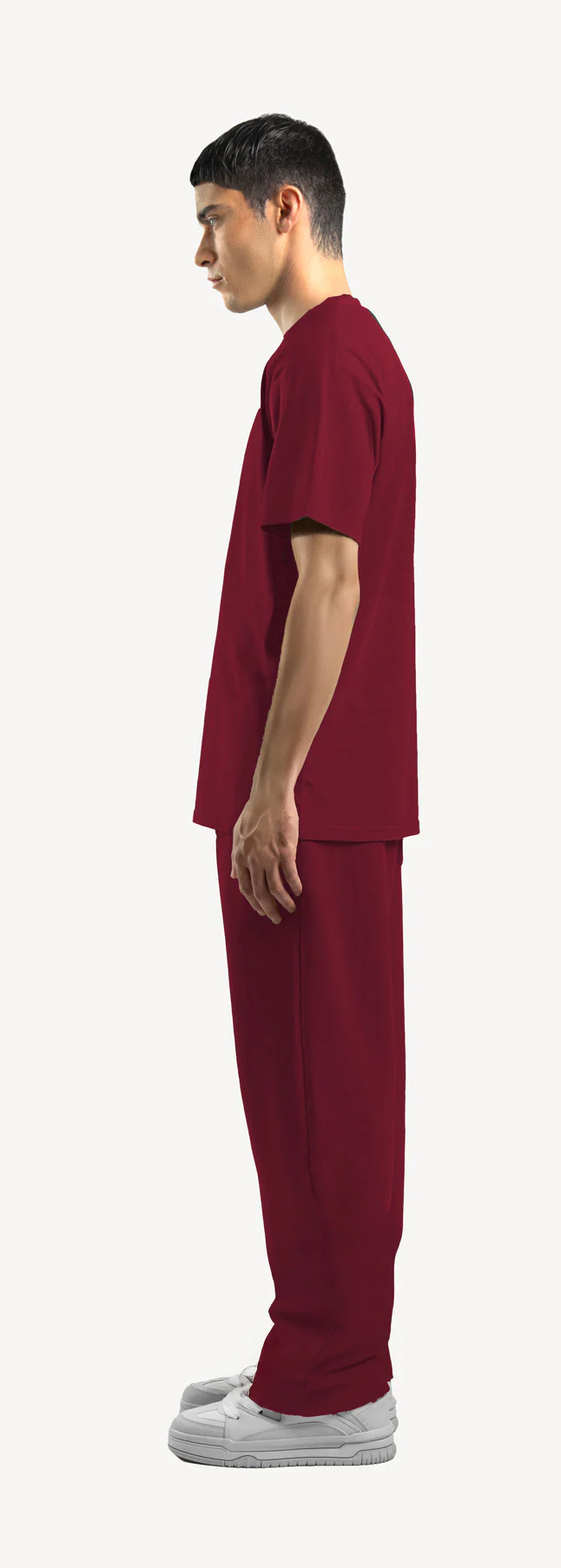 Burgundy Straight-Leg Relaxed Sweatpants. - Image 8