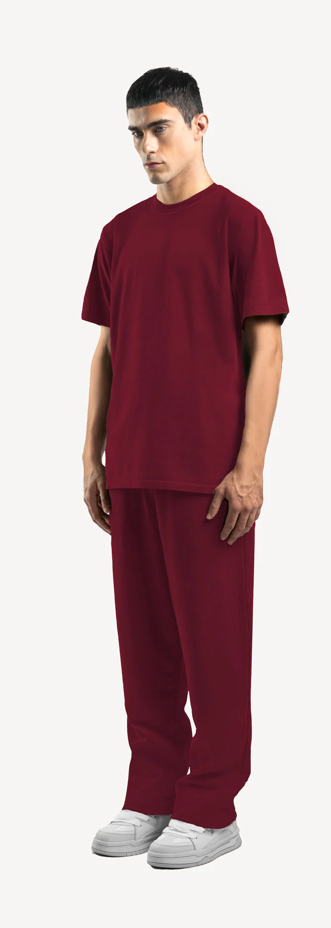 Burgundy Straight-Leg Relaxed Sweatpants. - Image 9