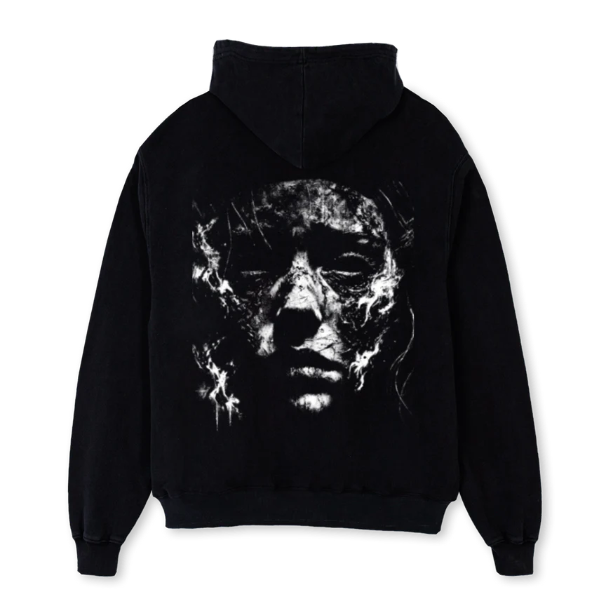 BURNEDFACE Black Oversized Hoodie. - Image 2