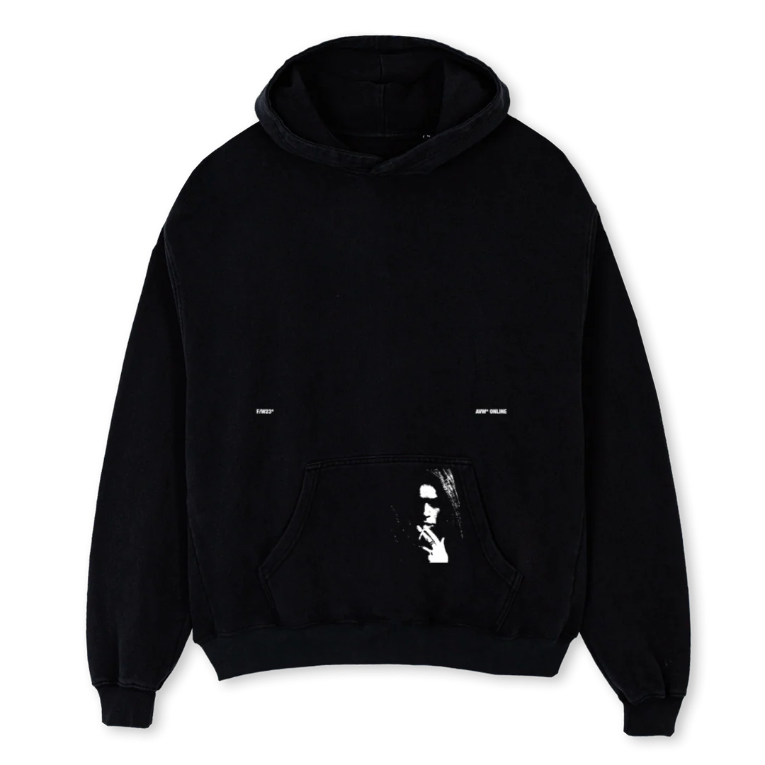 BURNTHOODIESAMPLEONE Black Oversized Hoodie.