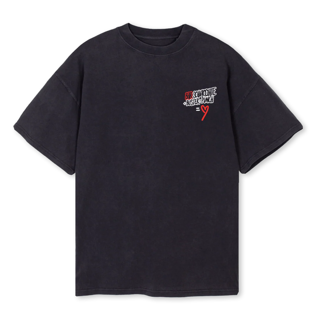 BUSTERPUNCHVBLKTEE Vintage Black Oversized Tee.