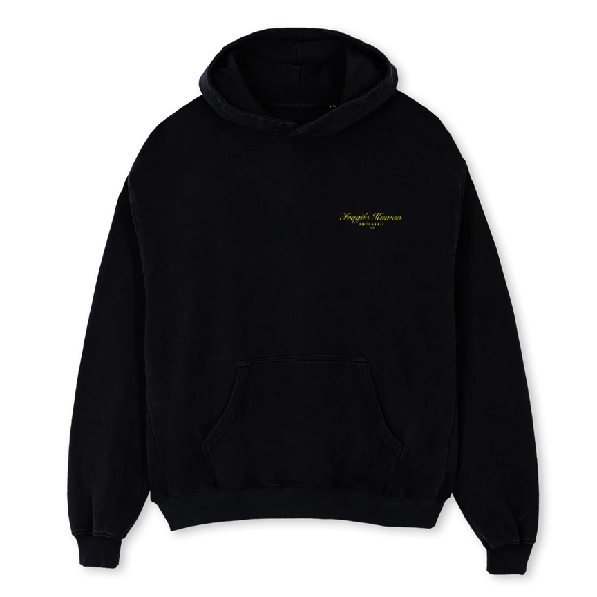 BUTRF  Black Oversized Hoodie.