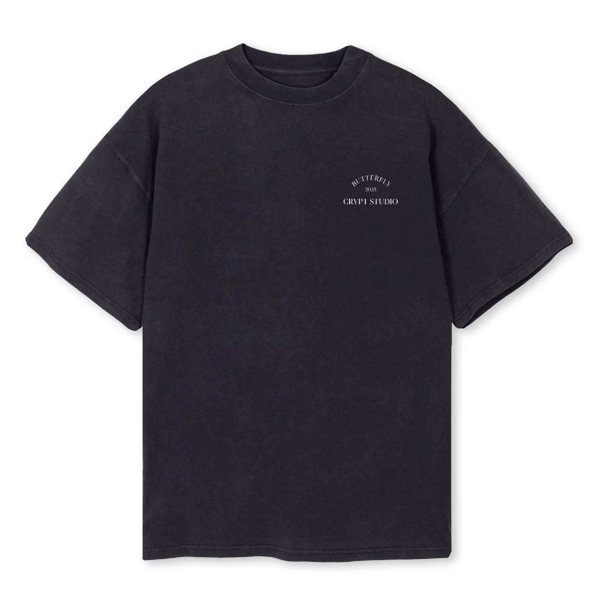 BUTTERFL Vintage Black Oversized Tee.