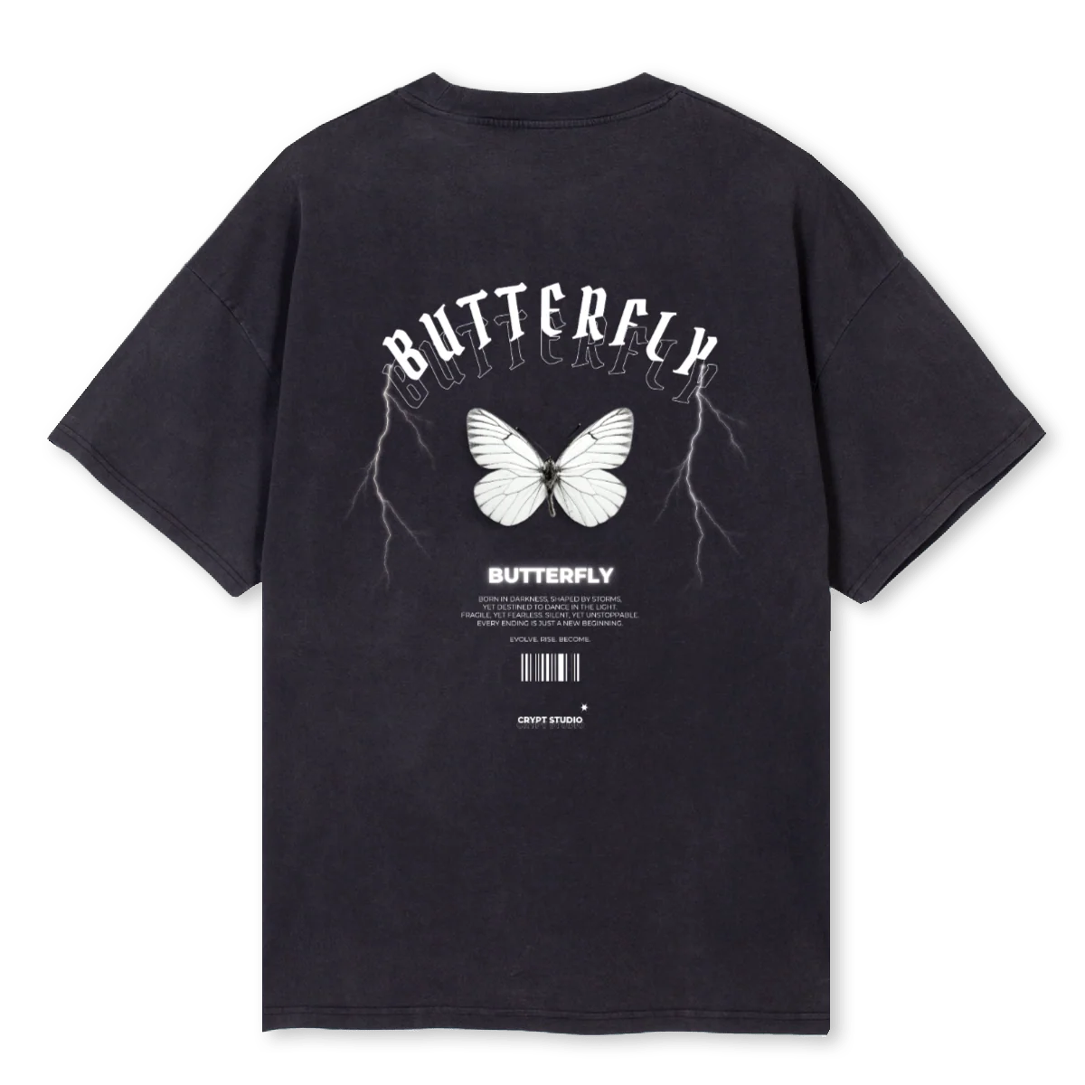 BUTTERFL Vintage Black Oversized Tee. - Image 2