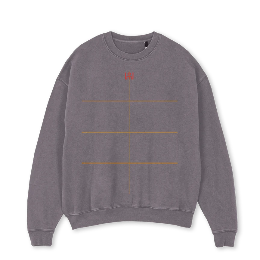 BUZOSOL Pigment Grey Oversized Crewneck Sweater.