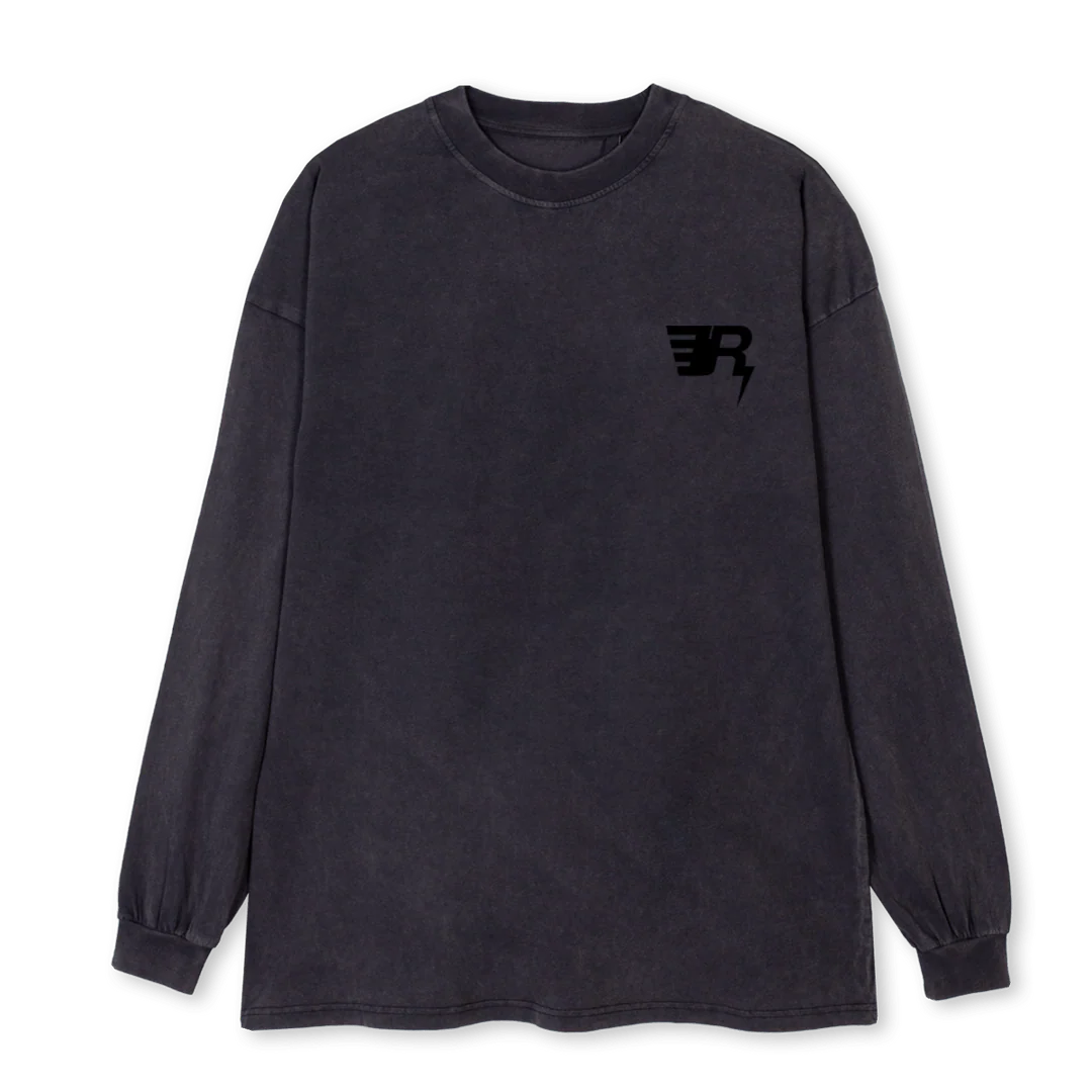 BVL Vintage Black Oversized LS Tee.