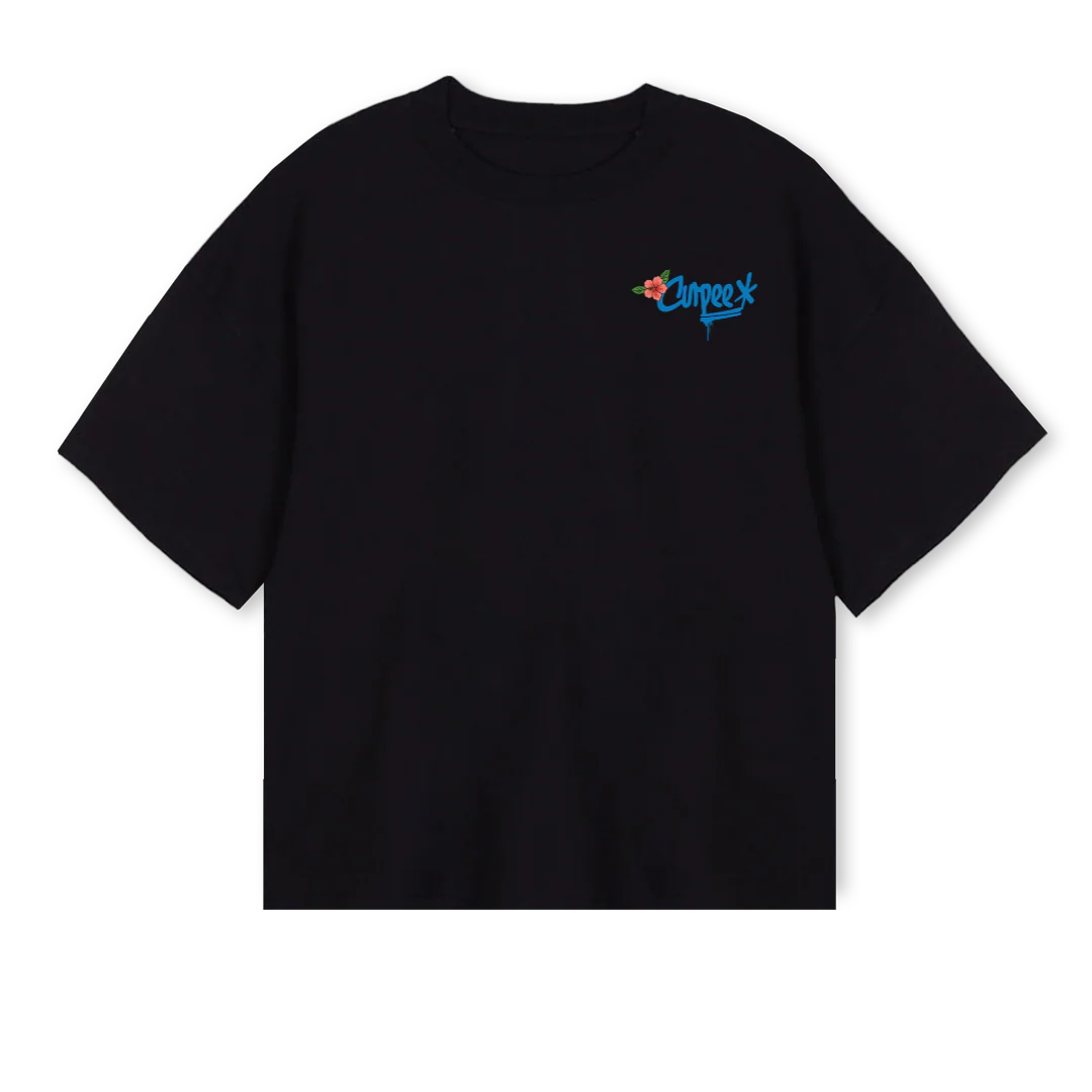 BFTMCURPEE Black Oversized Boxy Tee.