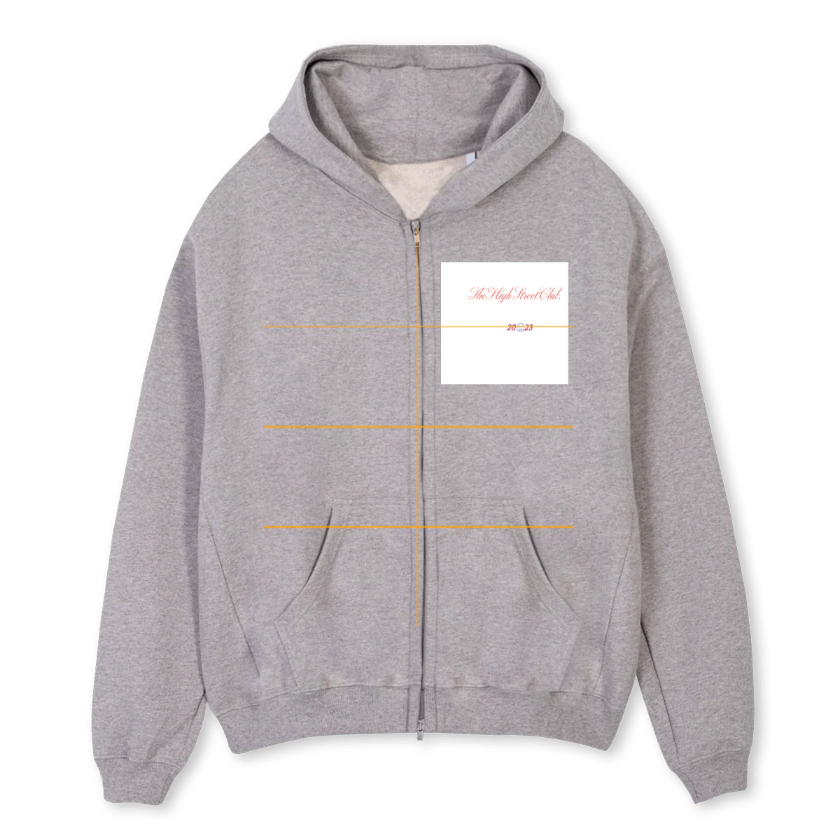 BYGOUTE HIGH ONLY Grey Marl Oversized Zipped Hoodie.