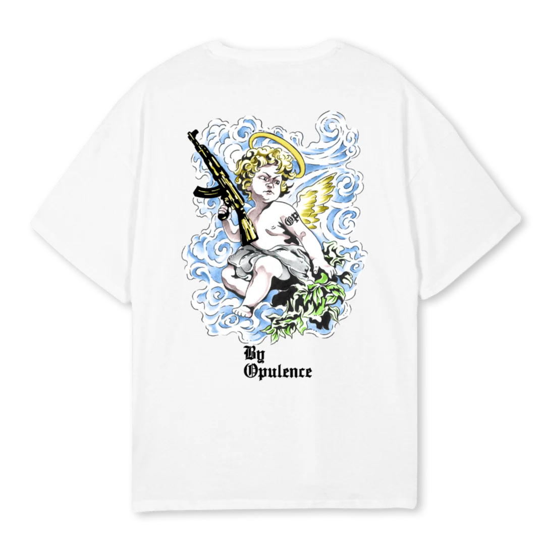 BYOPULENCEANGELTEE White Oversized Tee. - Image 2