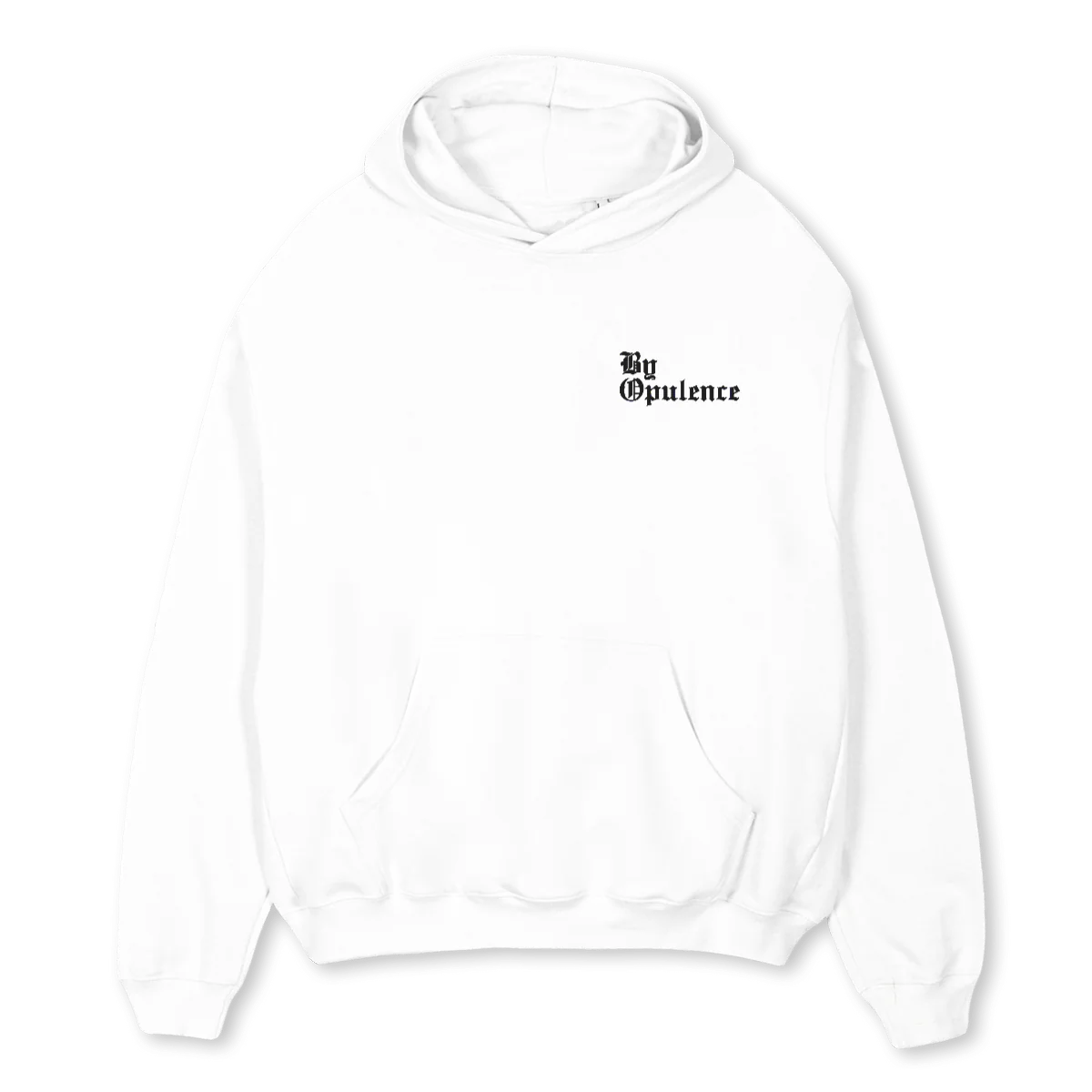 BYOPULENCEHOOD White Oversized Hoodie.