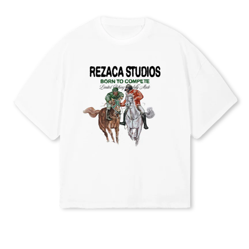 CABALLOS White Oversized Boxy Tee.