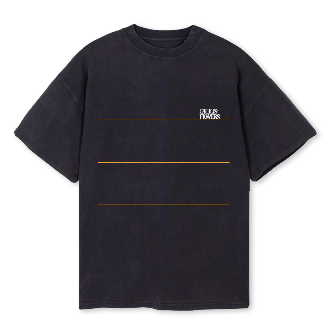 CACTUSWHITE Vintage Black Oversized Tee.