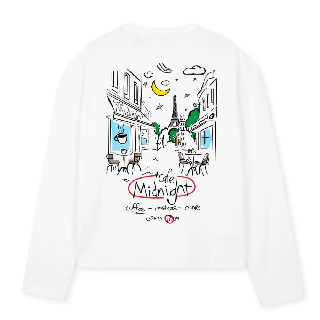 CAFEWHITELS White Oversized Boxy LS Tee. - Image 2