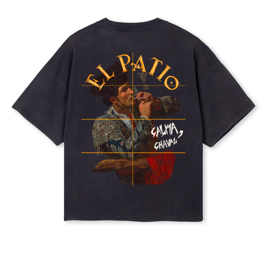 CALMACHAVALVB Vintage Black Oversized Boxy Tee. - Image 2