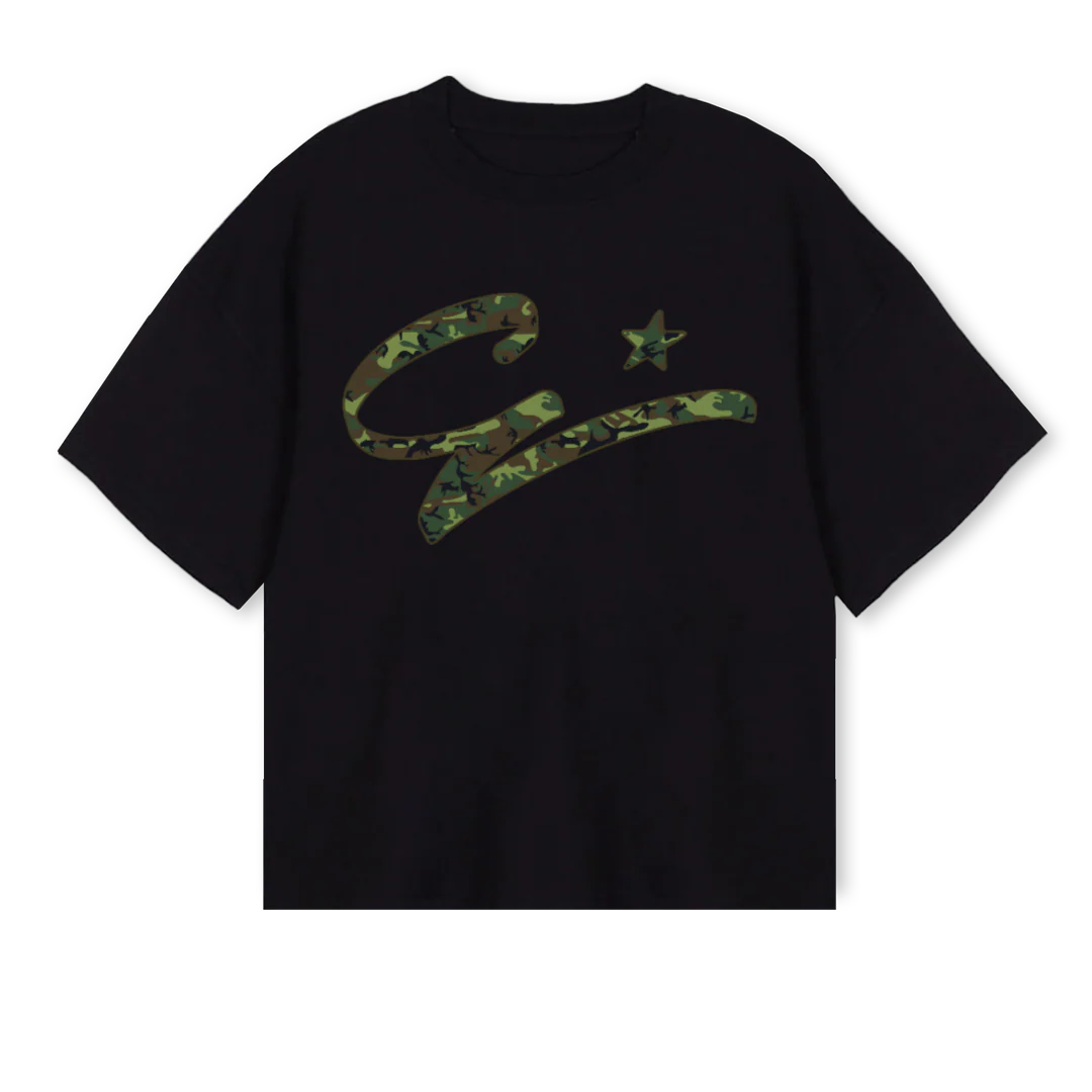 CAMIIVAN Black Oversized Boxy Tee.