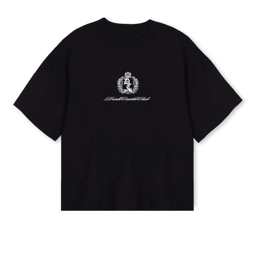 CAMISA MONOGRAMO NEG Black Oversized Boxy Tee.