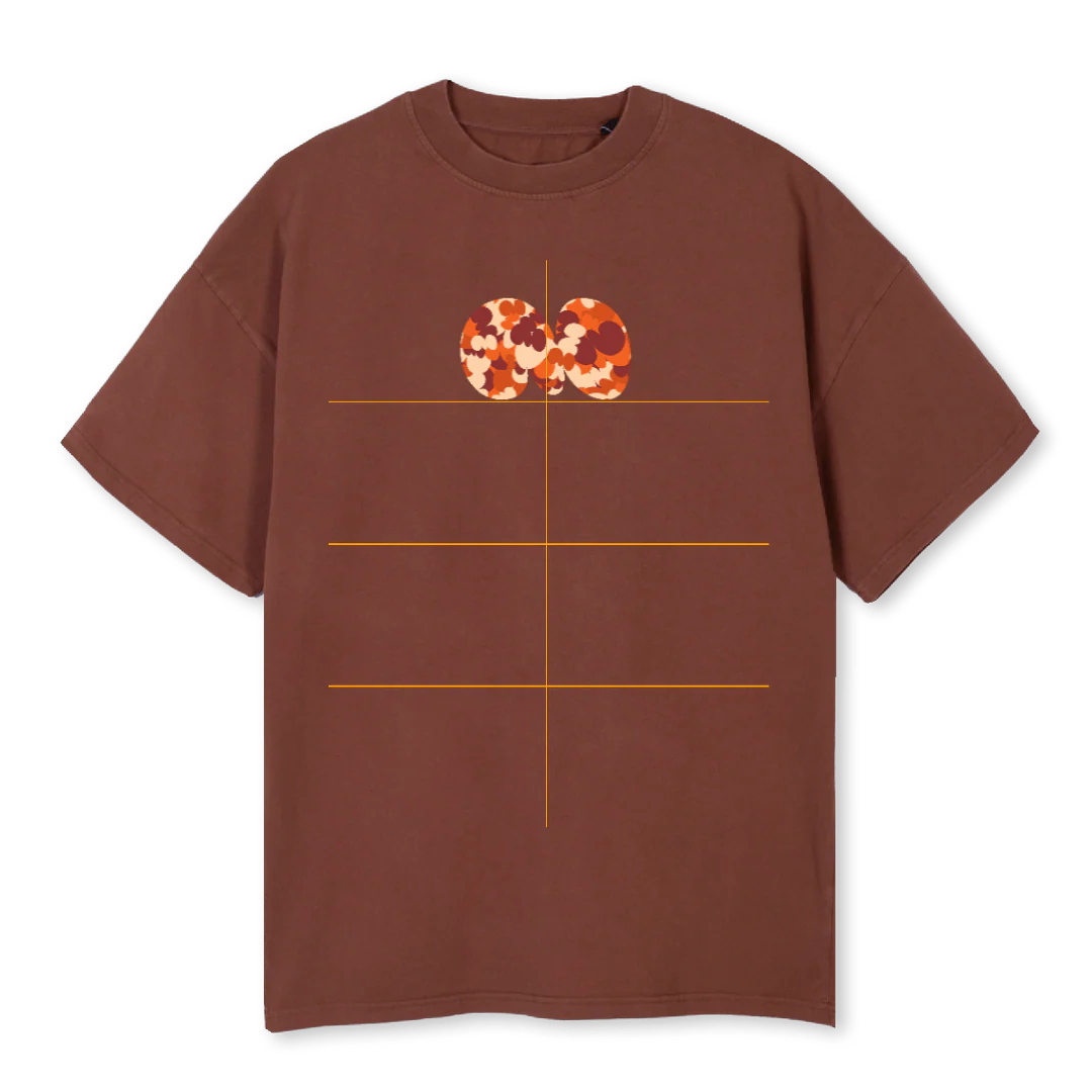 CAMO BALLOON BRN Vintage Brown Oversized Tee.