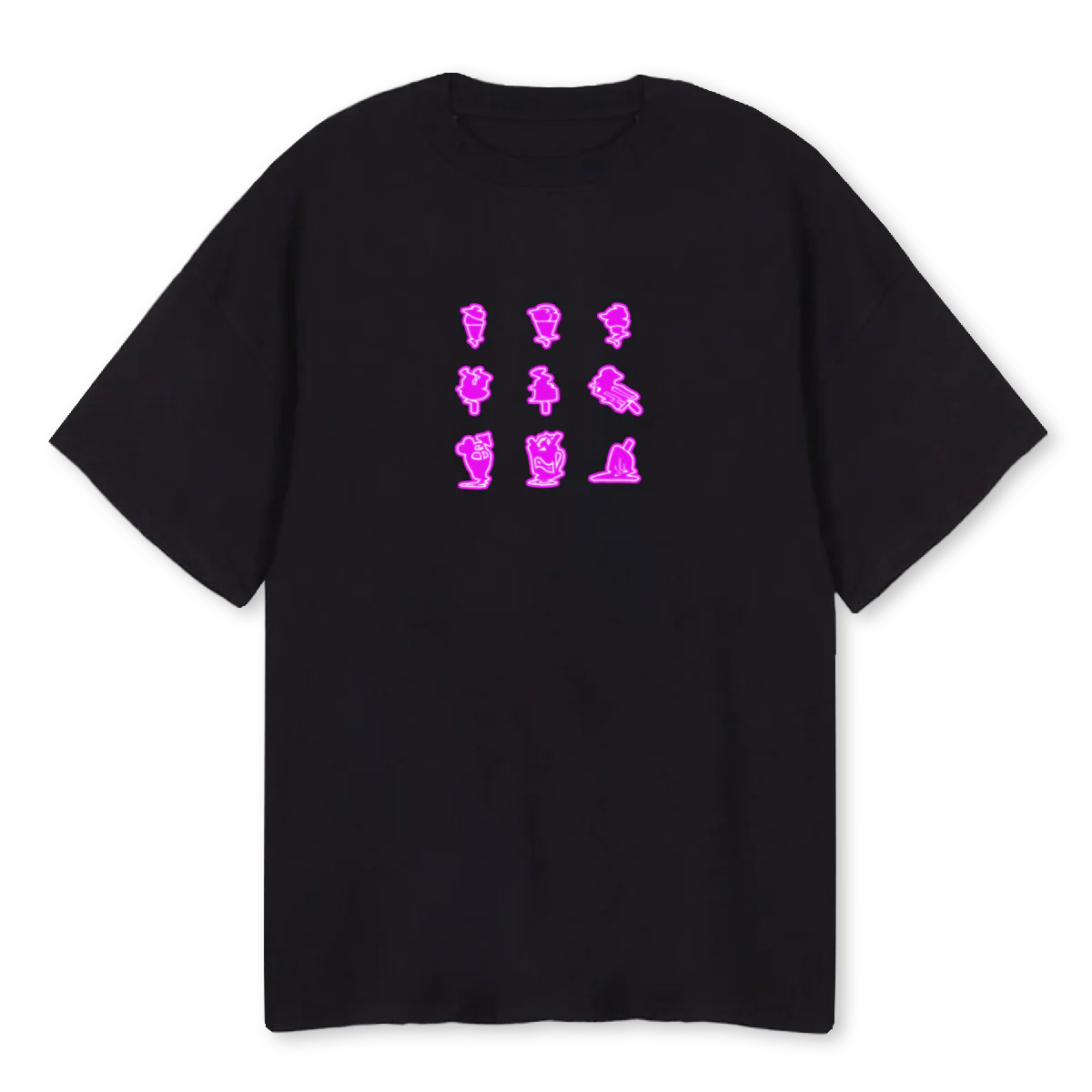 CANDYACIDBLACK Black Oversized Tee.