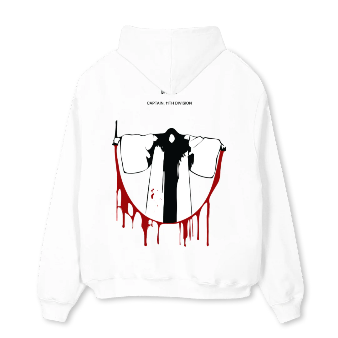 CAPTAIN ELEVENTH DIV White Oversized Hoodie. - Image 2
