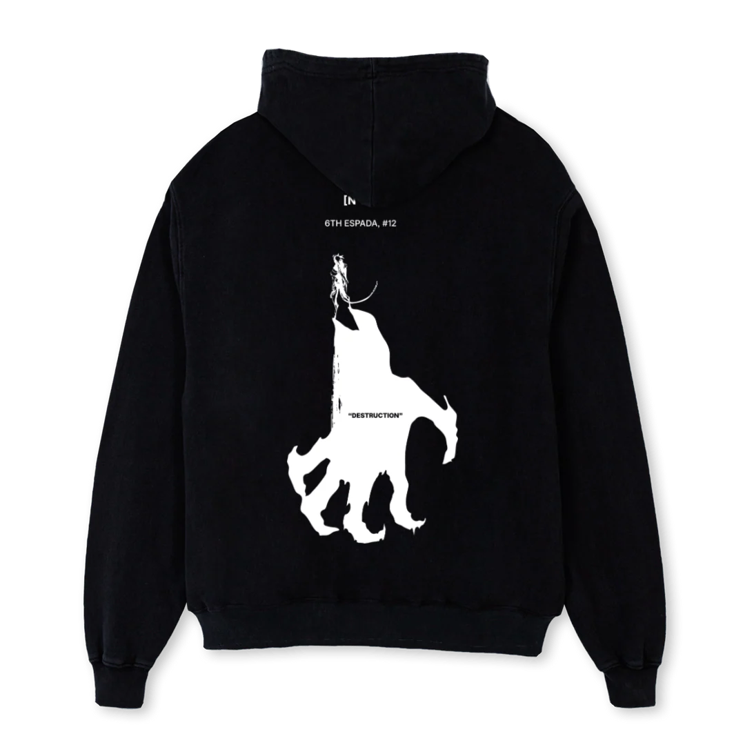 SIXTH ESPADA_B Black Oversized Hoodie. - Image 2