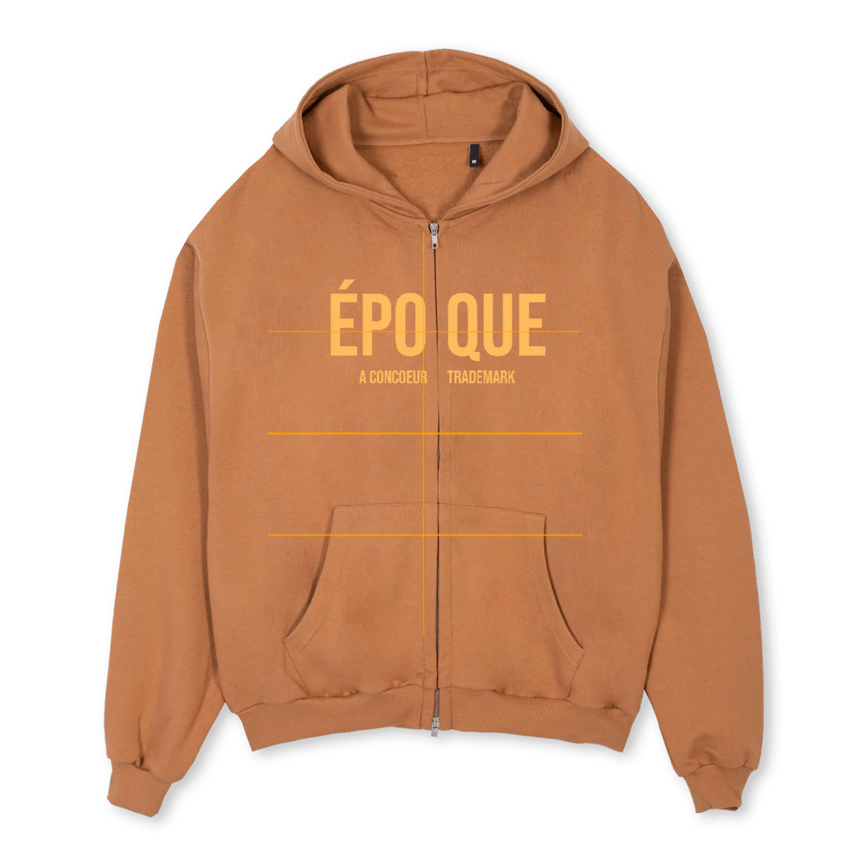 CARAMEL Camel Oversized Zipped Hoodie.