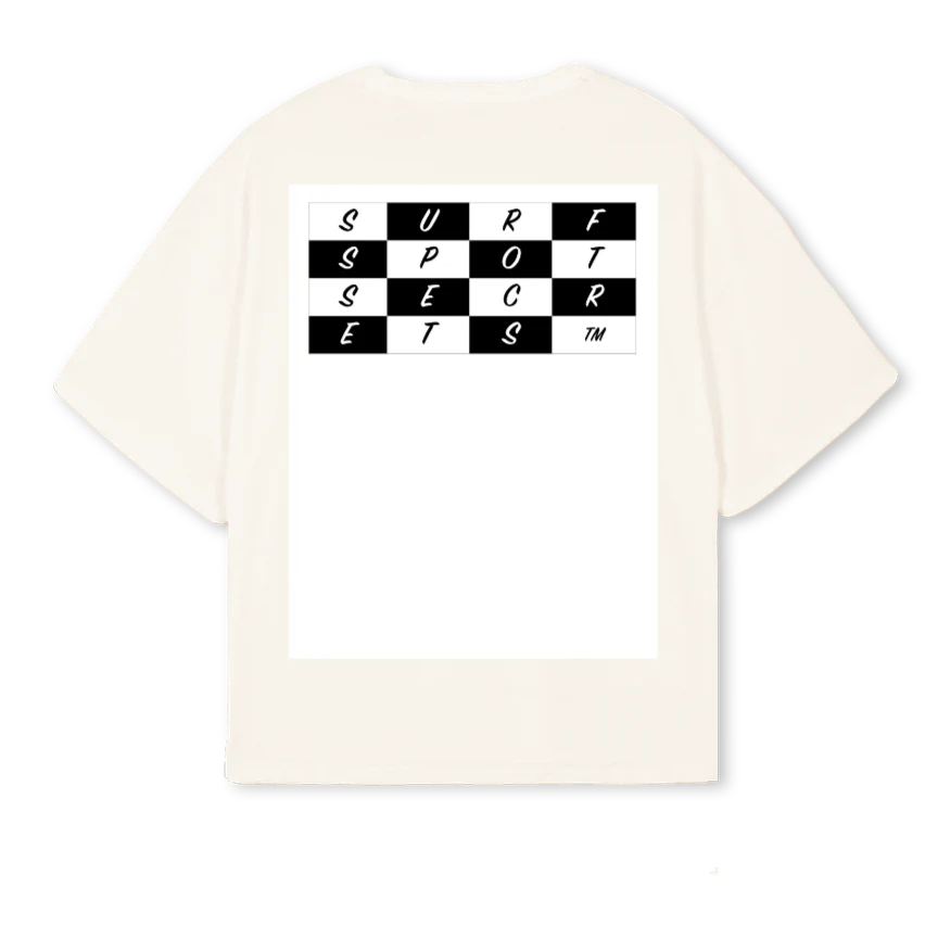 CAROANDSTRIPESBLACKW Vintage White Oversized Boxy Tee. - Image 2
