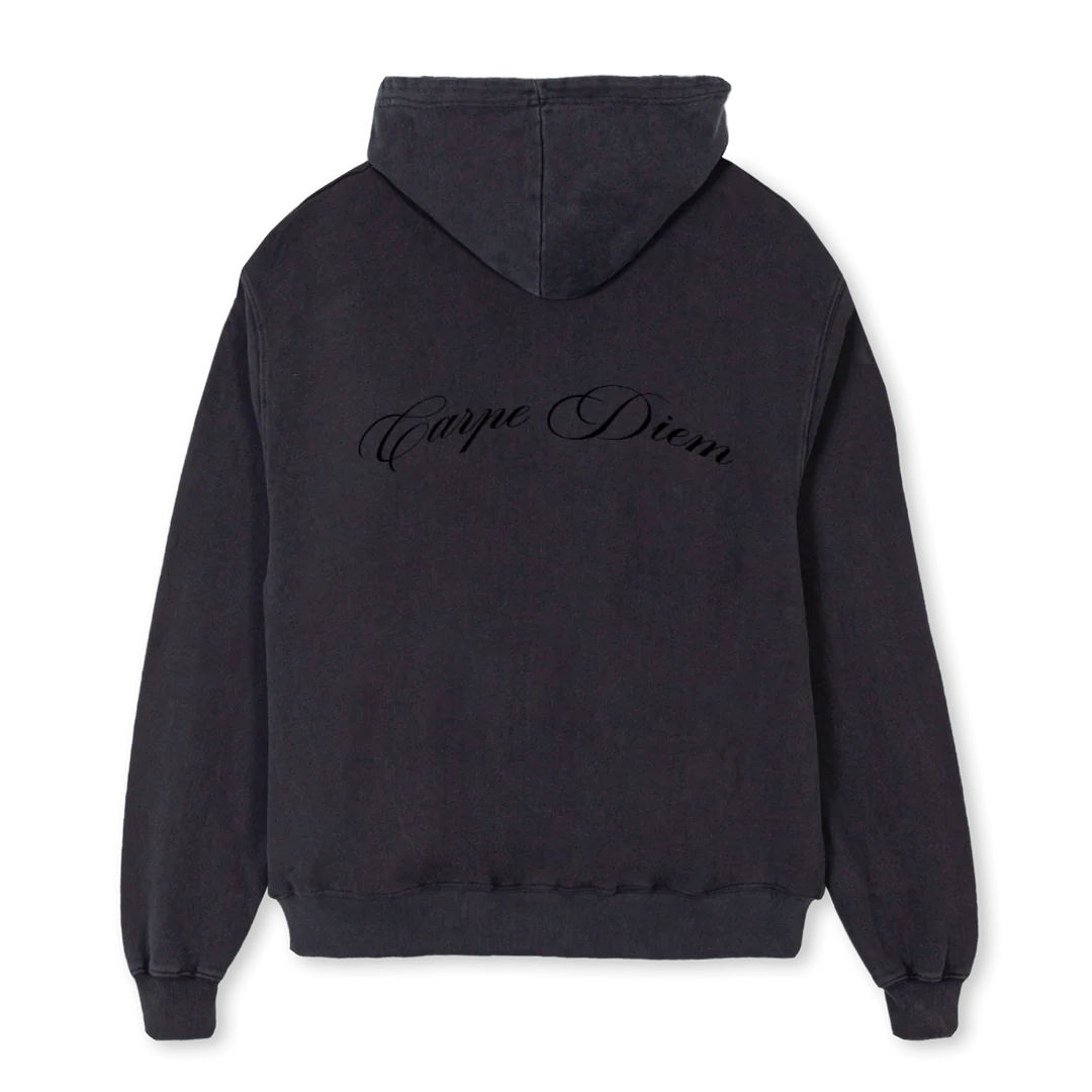 CARPEZIP Vintage Black Oversized Zipped Hoodie. - Image 2