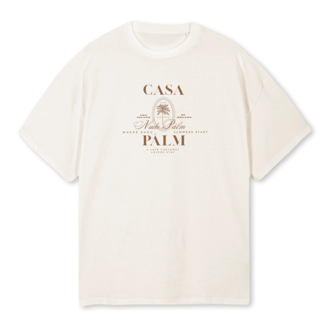 CASAPALMNUDEFONT Vintage White Oversized Tee.
