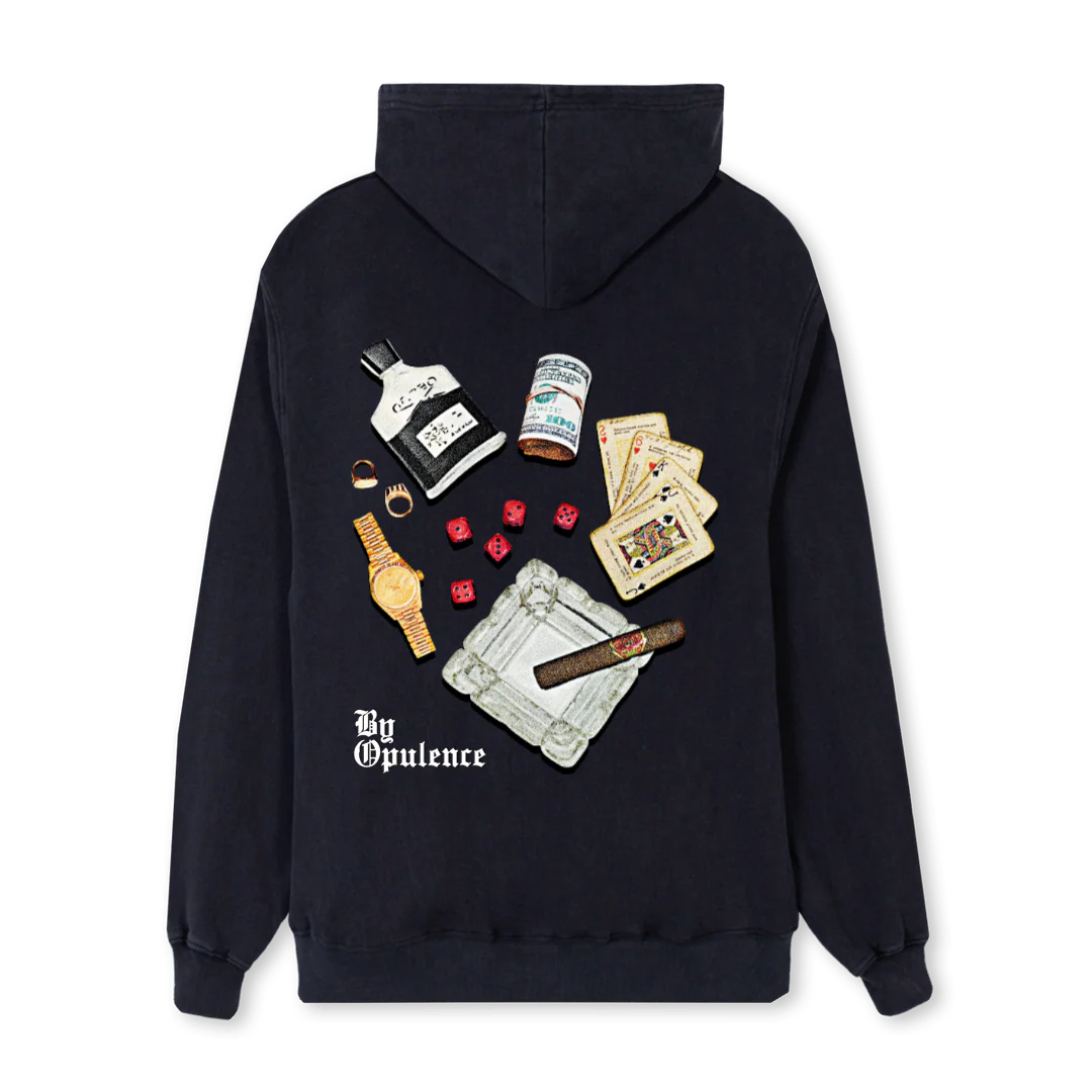CASINOHOODIE Vintage Black Regular Hoodie. - Image 2