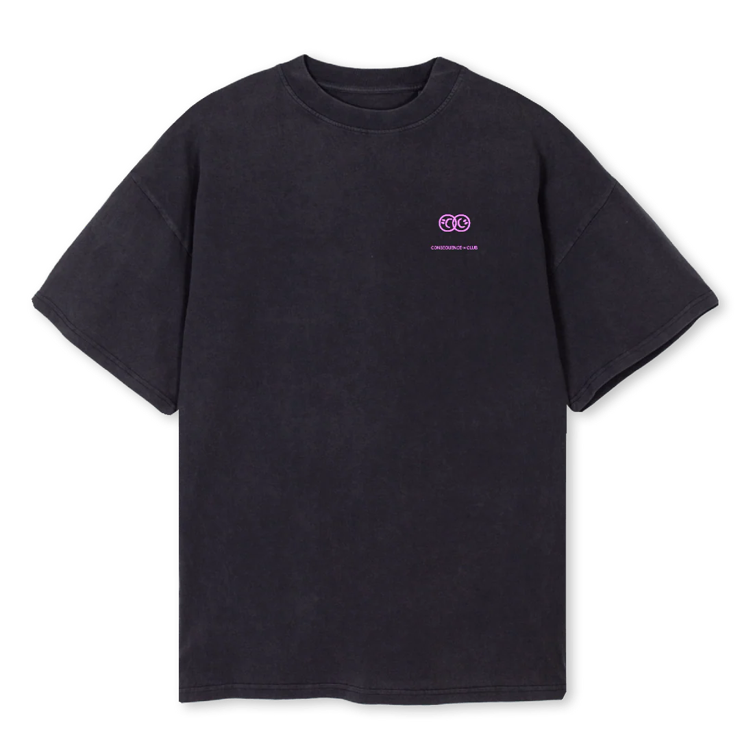 CC SMILY Vintage Black Oversized Tee.