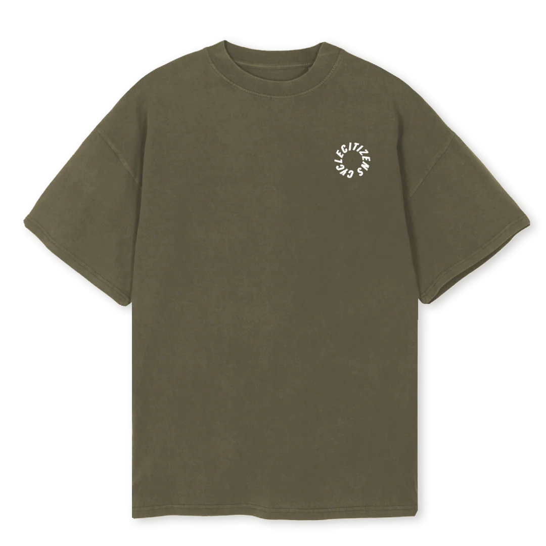 CCCIRCLE Vintage Olive Oversized Tee.