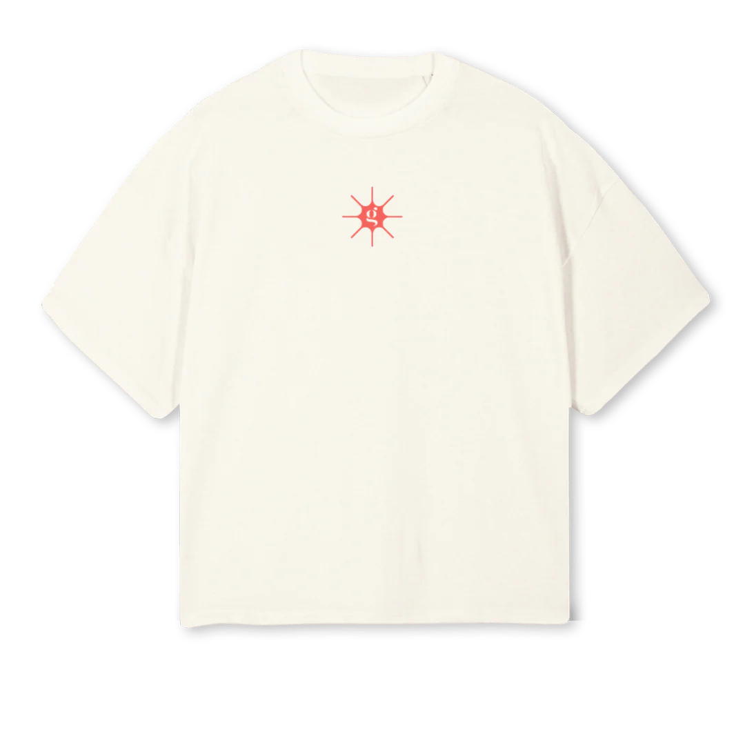 CCSHIRT Cream Oversized Boxy Tee.