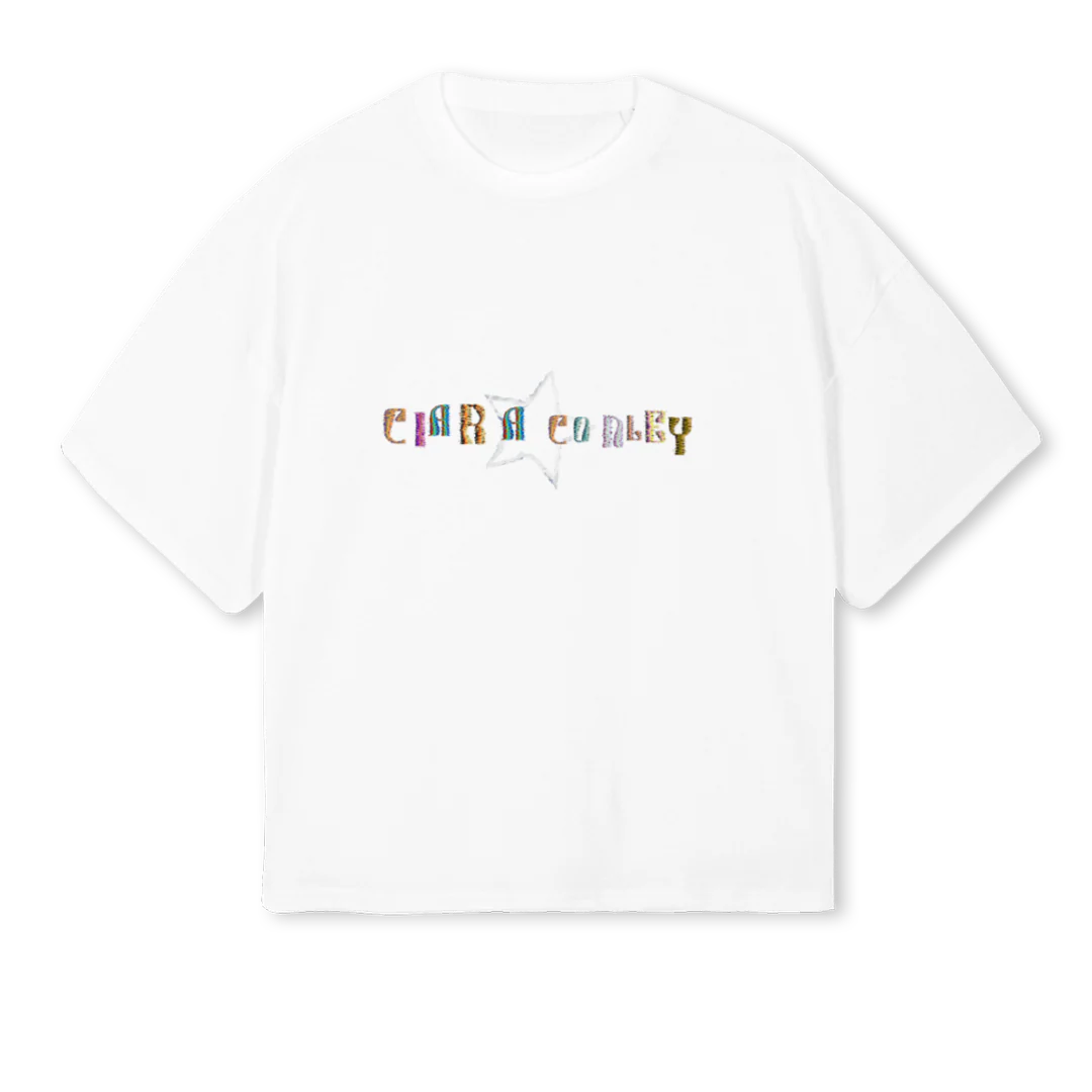 CCSTARTEE White Oversized Boxy Tee.